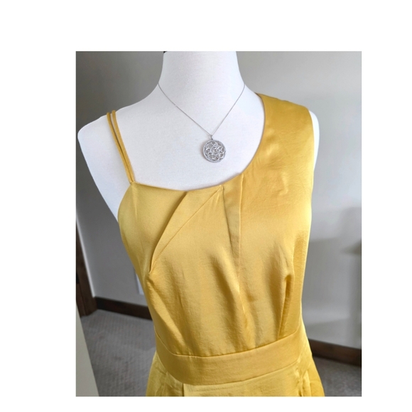 NWT Reiss Sara Asymmetric Yellow Cocktail Dress - Picture 4 of 8